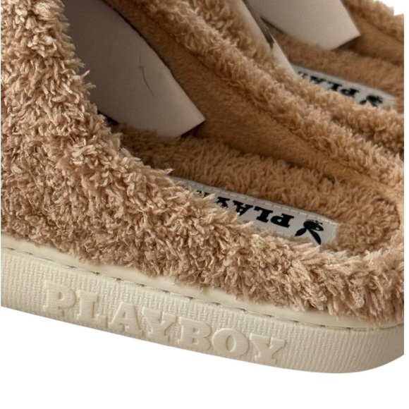 PLAYBOY Slip On Playboy Bunny Head Slippers Tan Size S NEW - Picture 4 of 5